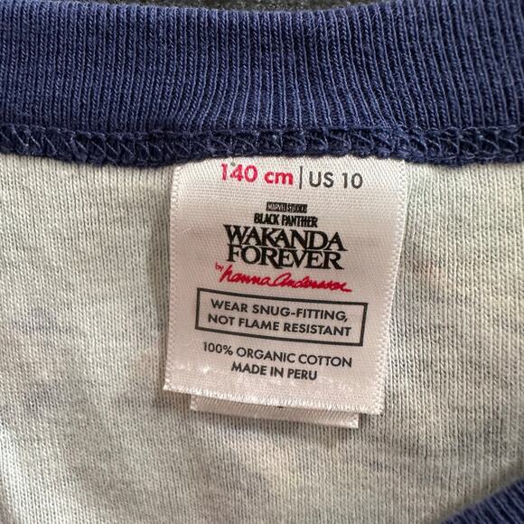 Hanna Andersson Pajamas Marvel Black Panther 100% Organic Cotton Size 150cm 12Y - Picture 5 of 7